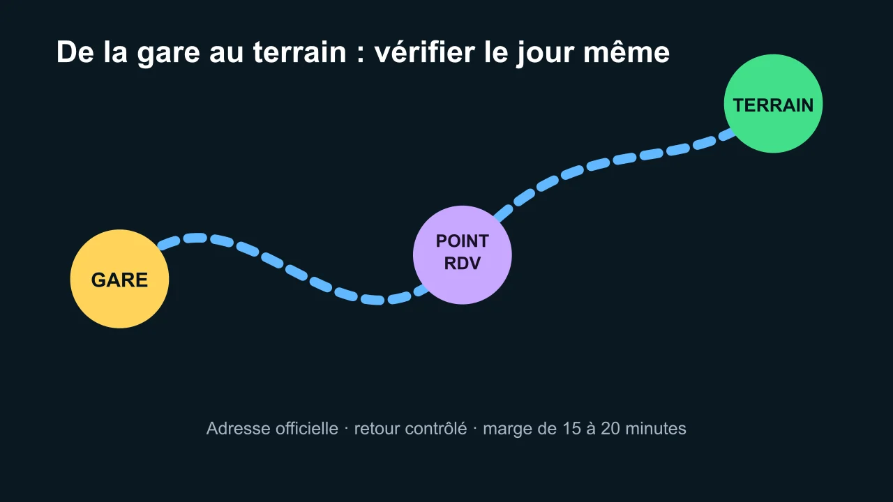 Étapes de préparation d’un trajet depuis la gare Garges–Sarcelles